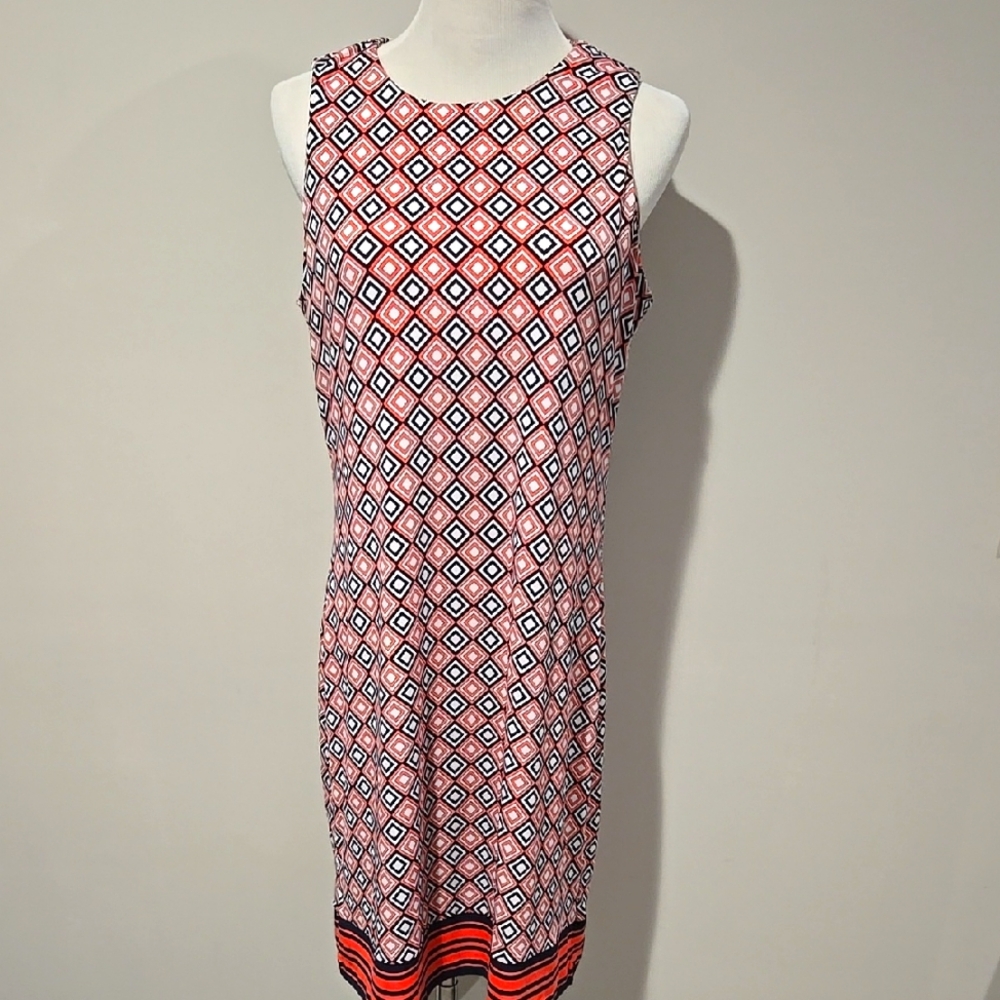 Michael Kors Geometric Summer/Vacation/Cover Up Coral & Navy Med.
